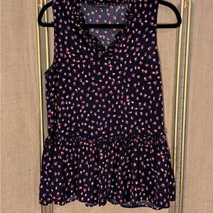 Staccato Navy Blue and Pink Sleeveless Tunic Top